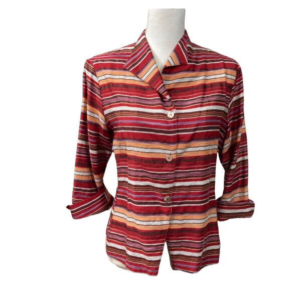 Vintage Striped Top  Linda Bertozzi Size 2 (Fits Size 6) - Picture 1 of 8